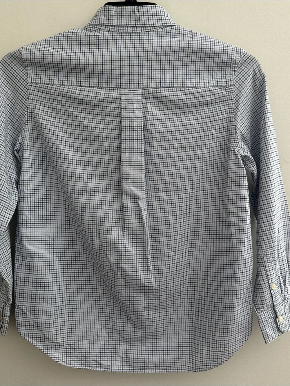 Ralph Lauren Blue Plaid Button Down Shirt Long Sleeve Youth Boys Size L (14-16)